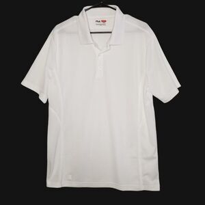 Fila White Polo Sport Athletic Golf Shirt Size Large